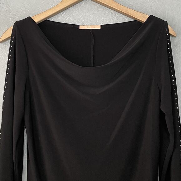 Forever21 Size M Black Stretch Studded Slit Sleeve Grunge Y2K Cyber Fairy Slinky - Picture 3 of 11